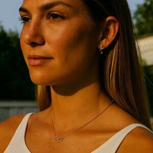 Infinite Love Rose Gold Necklace - Sterling Silver NWT